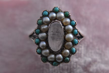 Victorian ring set with turquoise and pearls