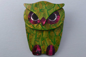 Lea Stein Owl Brooch