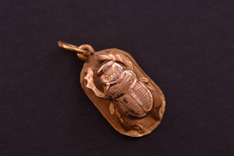 Gold Vintage Scarab Charm