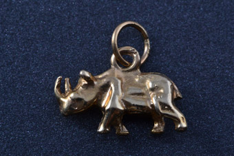 Gold Rhino Charm