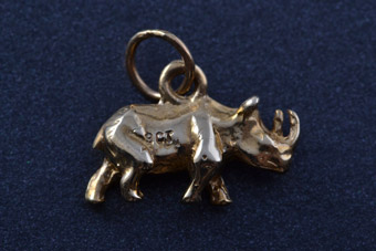 Gold Rhino Charm